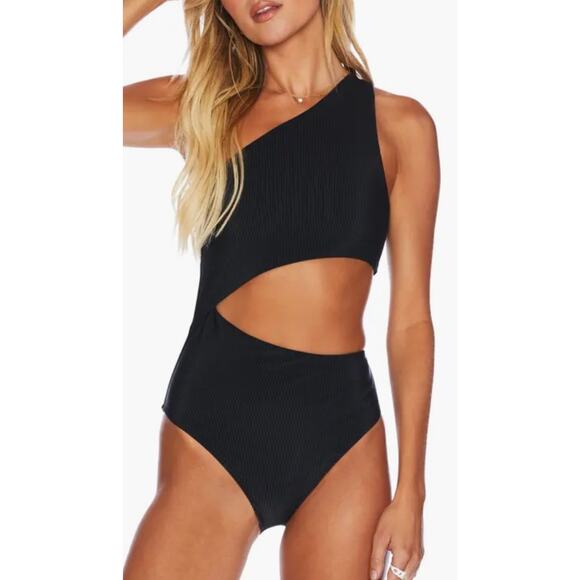 Beach Riot Black Celine One Piece Swim Suit XL NWT